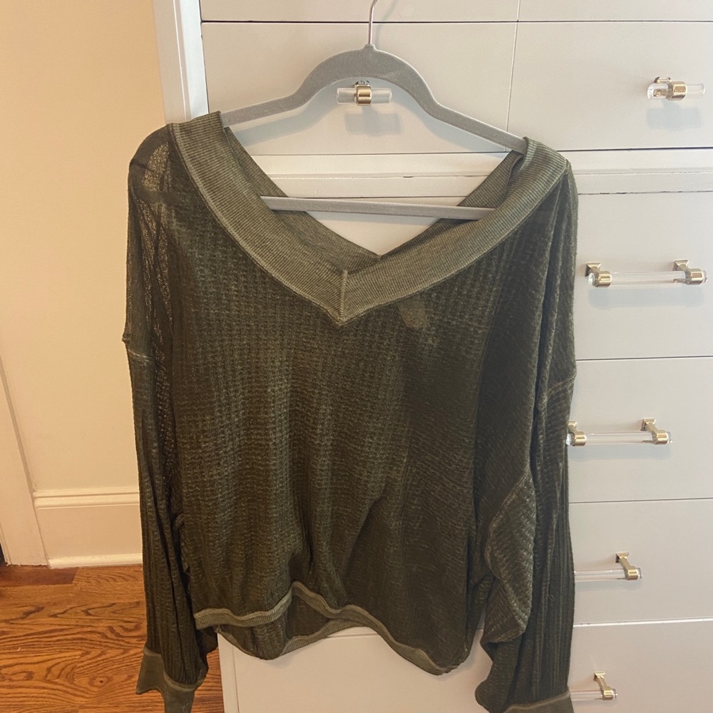 Green we the free long sleeve top M